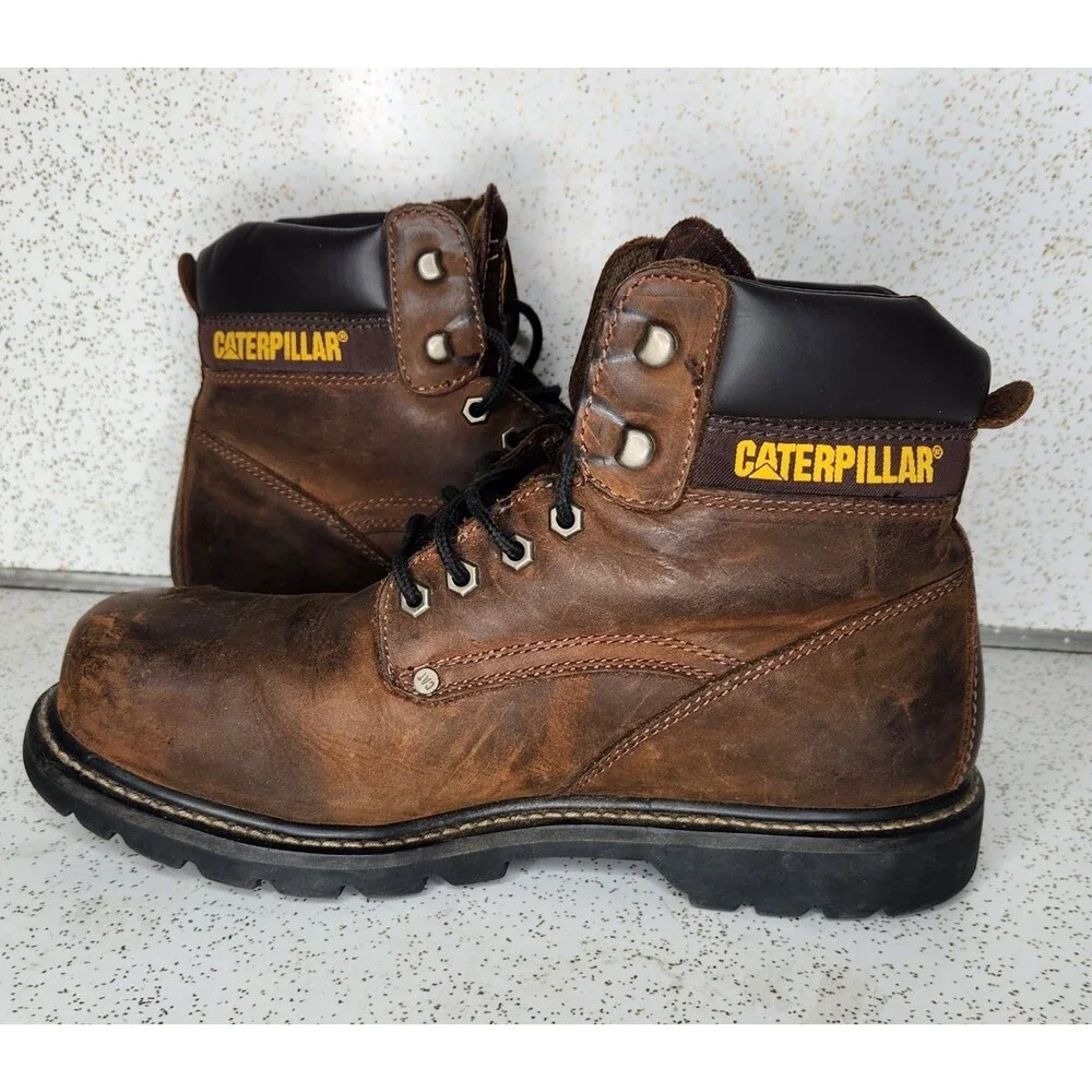 Men’s Caterpillar Steel Toe Work Combat Boots Size 10.5 ASTM F2413-11 Distressed